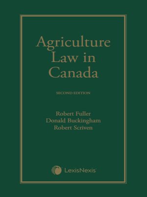cover image of Agriculture Law in Canada